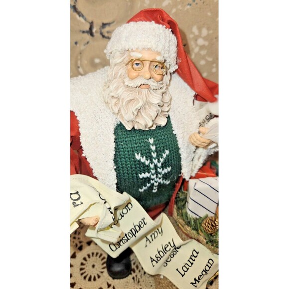 Christmas Santa Claus Saint Nicholas Figurine w/ Sack of Toys & List of Names - Picture 3 of 9